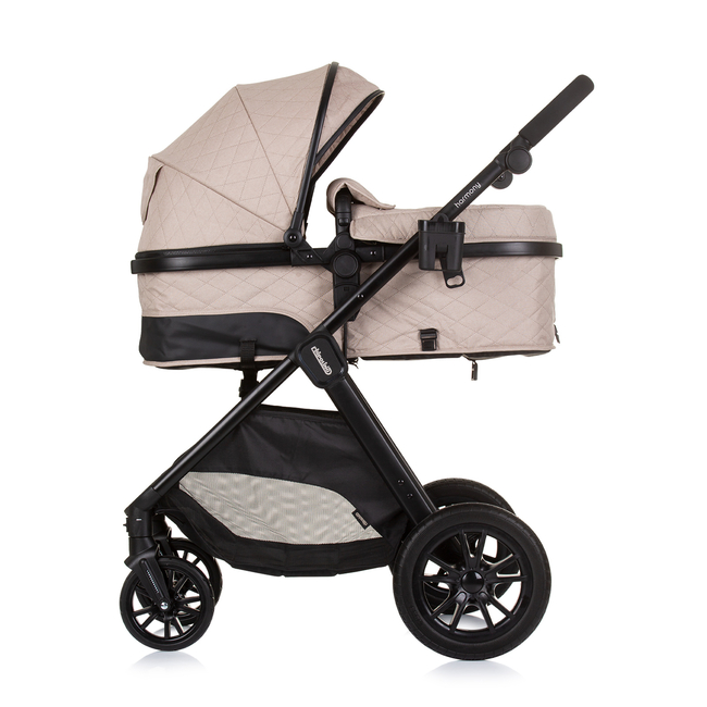 Chipolino Harmony 3 in 1 Children's transformable stroller with accessories macadamia KKHR02403MA