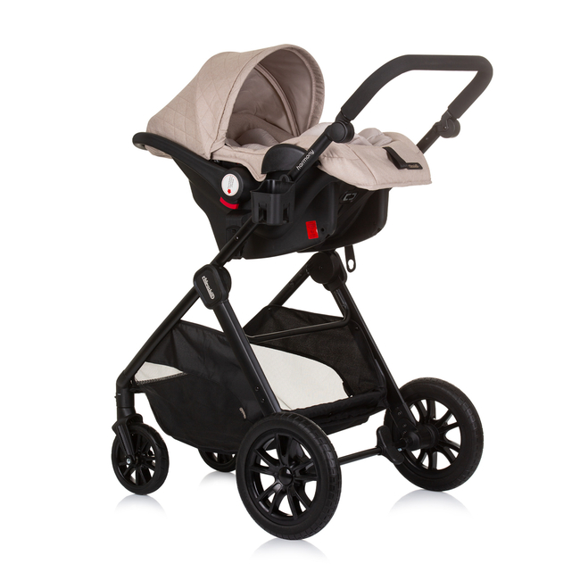 Chipolino Harmony 3 in 1 Children's transformable stroller with accessories macadamia KKHR02403MA