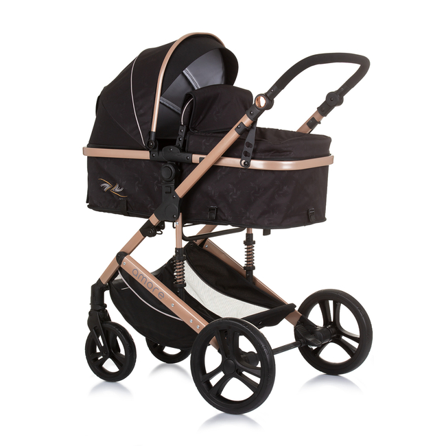 Chipolino Amore 3 σε 1 0-22kg Μεταμορφώσιμο καροτσάκι μωρού οψιδιανό/χρυσό KKAM02401OG