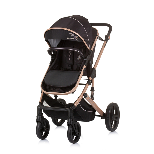 Chipolino Amore 3 σε 1 0-22kg Μεταμορφώσιμο καροτσάκι μωρού οψιδιανό/χρυσό KKAM02401OG