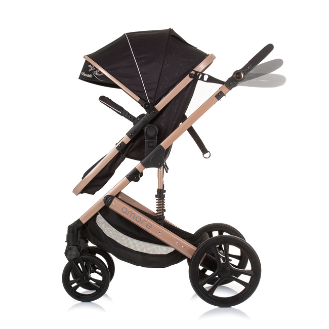 Chipolino Amore 3 σε 1 0-22kg Μεταμορφώσιμο καροτσάκι μωρού οψιδιανό/χρυσό KKAM02401OG