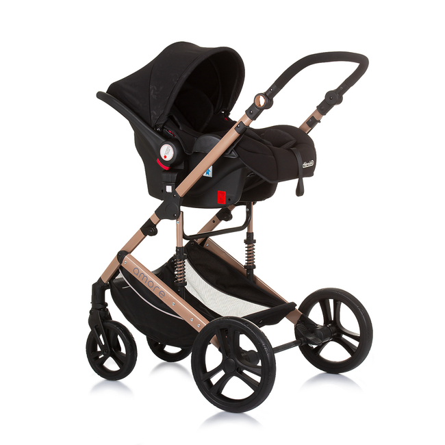 Chipolino Amore 3 σε 1 0-22kg Μεταμορφώσιμο καροτσάκι μωρού οψιδιανό/χρυσό KKAM02401OG