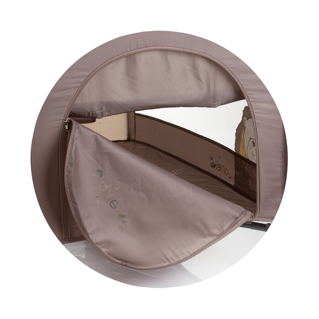 Chipolino Foldable travel cot "Ariel" macadamia KOSIAR242MA