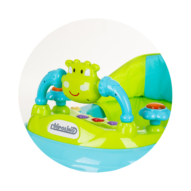Chipolino Baby walker with music  "Little Cow" - blue/green PRLC02302BG