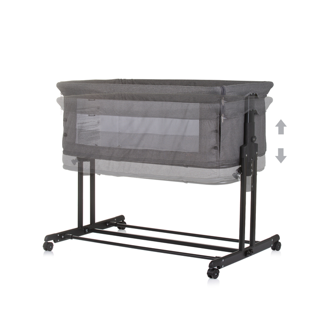 Chipolino Co-sleeping crib with drop side “Zen" granite KOSZE0202GN