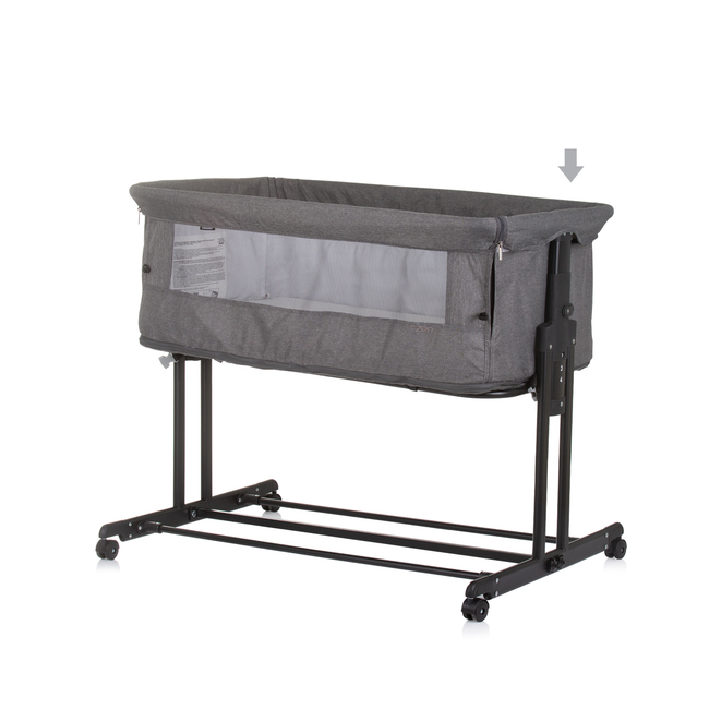 Chipolino Co-sleeping crib with drop side “Zen" granite KOSZE0202GN