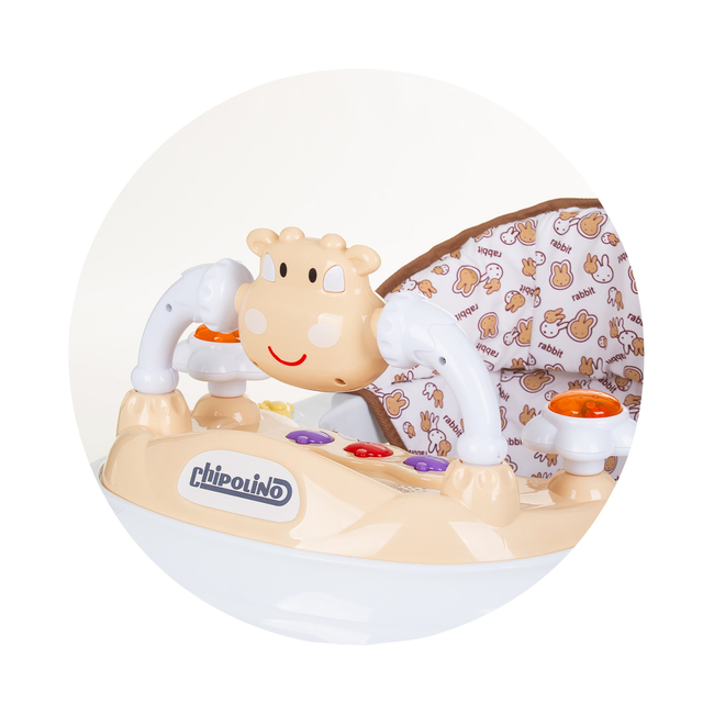 Chipolino Baby walker with music "Little Cow" - mocca PRLC02303MO