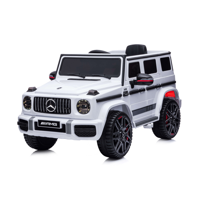 Battery operated SUV Mercedes G63 AMG white, EVA wheels, leather seat White ELJG63MB21W