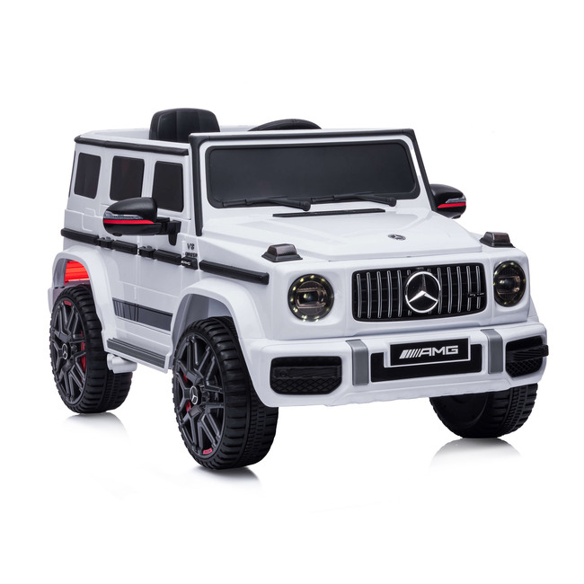Battery operated SUV Mercedes G63 AMG white, EVA wheels, leather seat White ELJG63MB21W