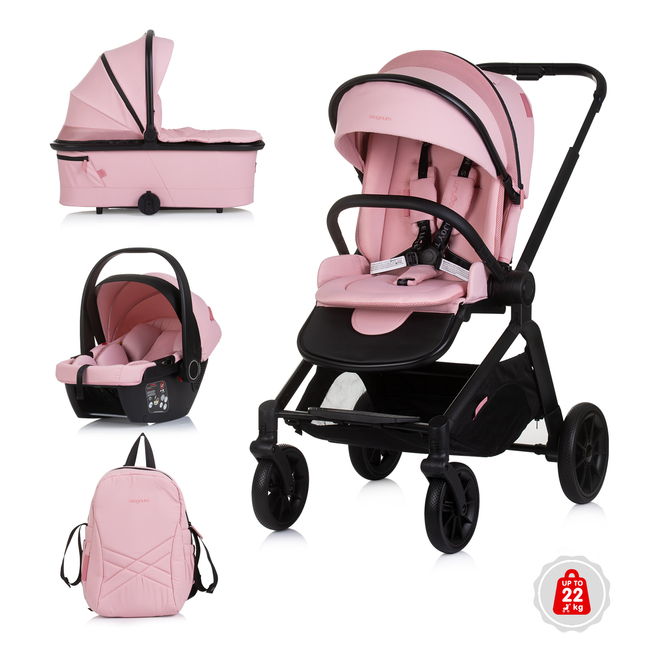 Chipolino Magnum 3 σε 1 Σύστημα Μεταφοράς 0-22kg ροζ marshmellow KKMA02504PM