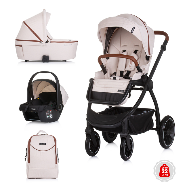 Chipolino Baby stroller 3 in 1 "Prestige" biscotta KKPRS02504BI