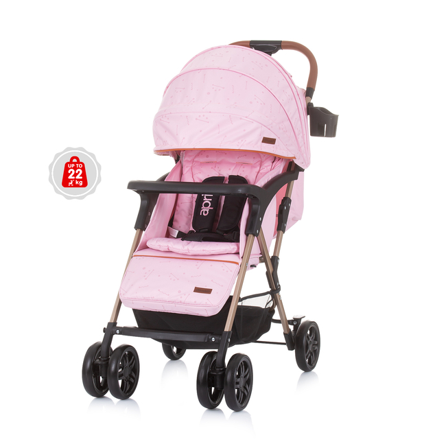 Chipolino April Καροτσάκι μωρού 0+m ροδόνερο LKAP02305RW