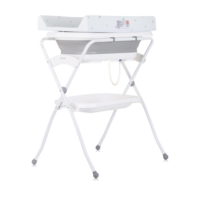 Chipolino Bath tub with bath stand and changing mat "Fiore" grey SHVFI0241GY