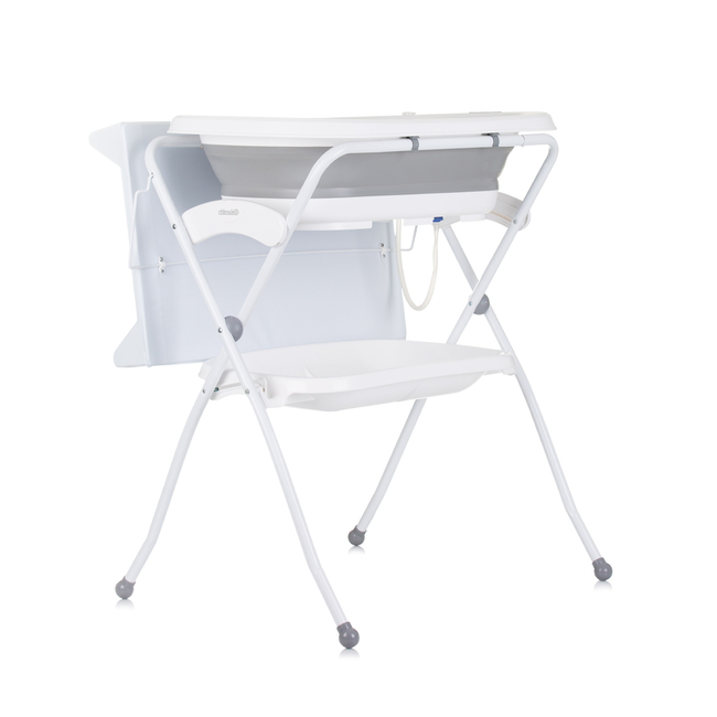 Chipolino Bath tub with bath stand and changing mat "Fiore" grey SHVFI0241GY