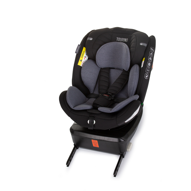 Chipolino TOURINO I-SIZE 40-150 cm ISOFIX 360 Περιστρεφόμενο Κάθισμα αυτοκινήτου οψιδιανό STKTRN02401OB