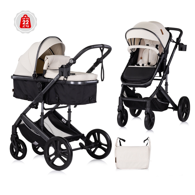 Chipolino Amore 2in1 0-22kg Μεταμορφώσιμο καροτσάκι biscotta KKAM02504BI