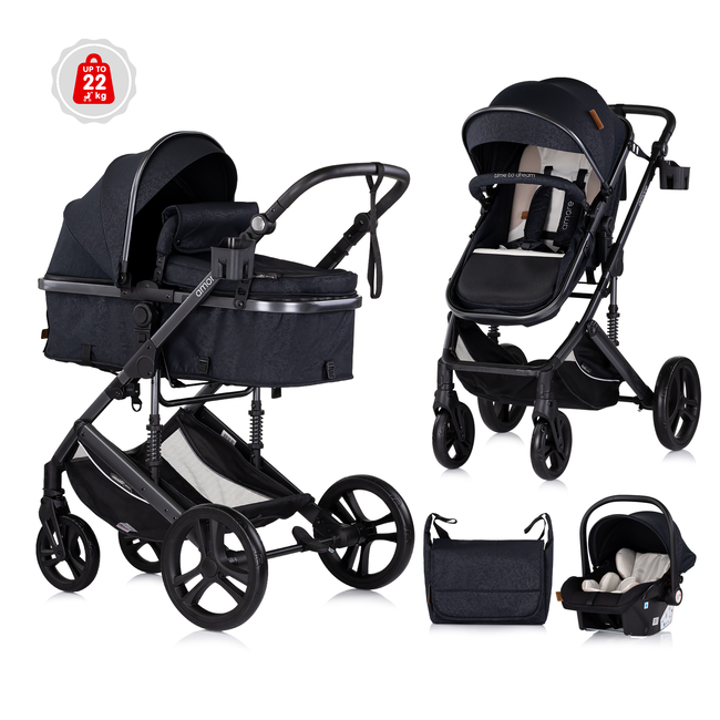 Chipolino Amore 3in1 0-22kg Μεταμορφώσιμο καροτσάκι βατόμουρο KKAM02501BB
