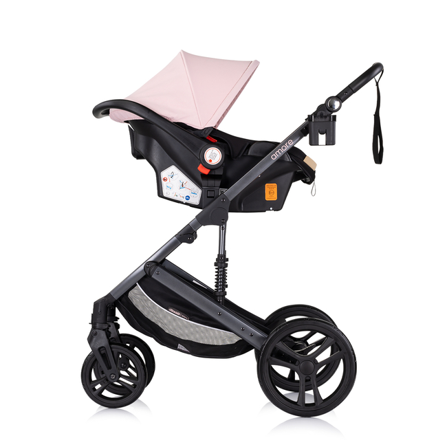 Chipolino Amore 3in1 0-22kg Μεταμορφώσιμο καροτσάκι ροζ ζαχαρωτό KKAM02506PM