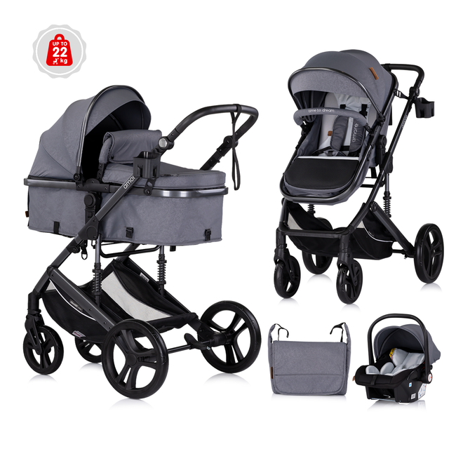 Chipolino Amore 3in1 0-22kg Μεταμορφώσιμο καροτσάκι cloud grey KKAM02502CL