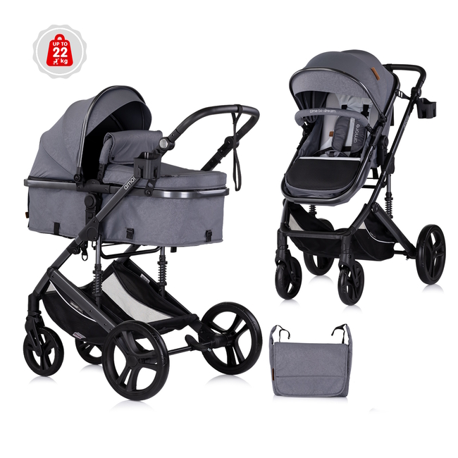 Chipolino Amore 2in1 0-22kg Μεταμορφώσιμο καροτσάκι cloud grey KKAM02502CL