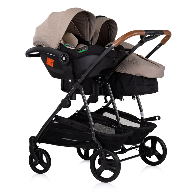 Chipolino Duo Smart Μετατρεπόμενο Αναστρέψιμο Καρότσι Διδύμων με Ανεξάρτητες Θέσεις 0+ μηνών 3 Αξεσουάρ tiramisu KBDS02503TR