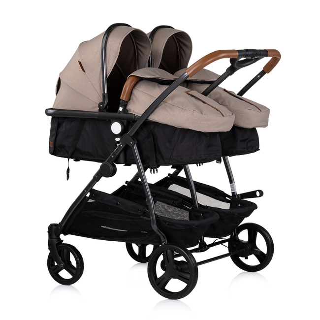 Chipolino Duo Smart Μετατρεπόμενο Αναστρέψιμο Καρότσι Διδύμων με Ανεξάρτητες Θέσεις 0+ μηνών 3 Αξεσουάρ tiramisu KBDS02503TR
