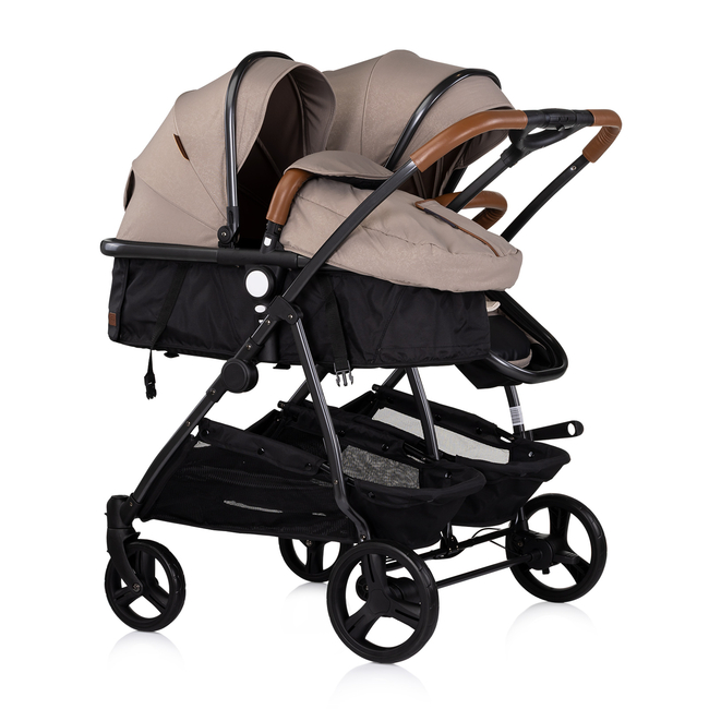 Chipolino Duo Smart Μετατρεπόμενο Αναστρέψιμο Καρότσι Διδύμων με Ανεξάρτητες Θέσεις 0+ μηνών 3 Αξεσουάρ tiramisu KBDS02503TR