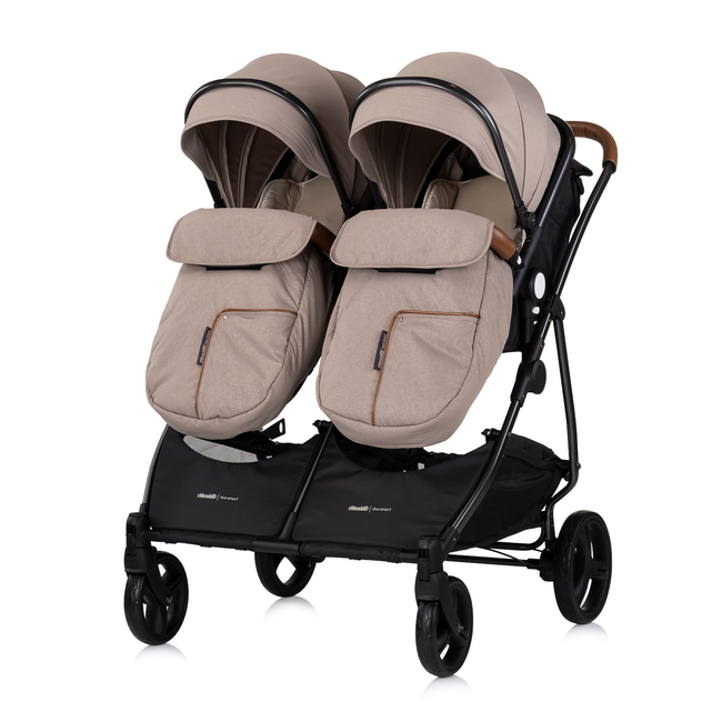 Chipolino Duo Smart Μετατρεπόμενο Αναστρέψιμο Καρότσι Διδύμων με Ανεξάρτητες Θέσεις 0+ μηνών 3 Αξεσουάρ tiramisu KBDS02503TR