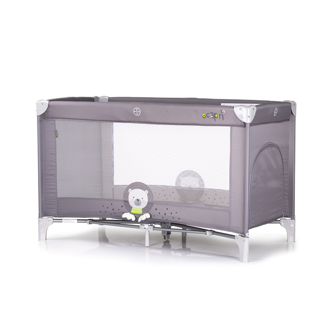 Chipolino Foldable travel cot "Capri" Bear grey KOSIK2501BE