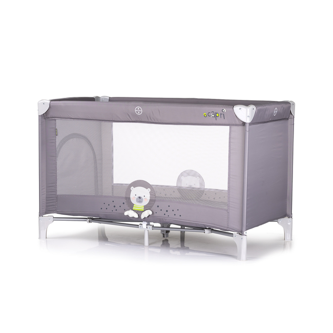 Chipolino Foldable travel cot "Capri" Bear grey KOSIK2501BE