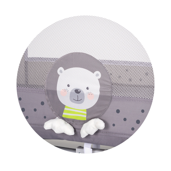 Chipolino Foldable travel cot "Capri" Bear grey KOSIK2501BE