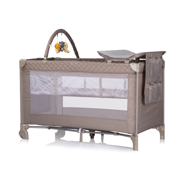 Chipolino Foldable travel cot with changing pad Luna tiramisu KOSILU251TR