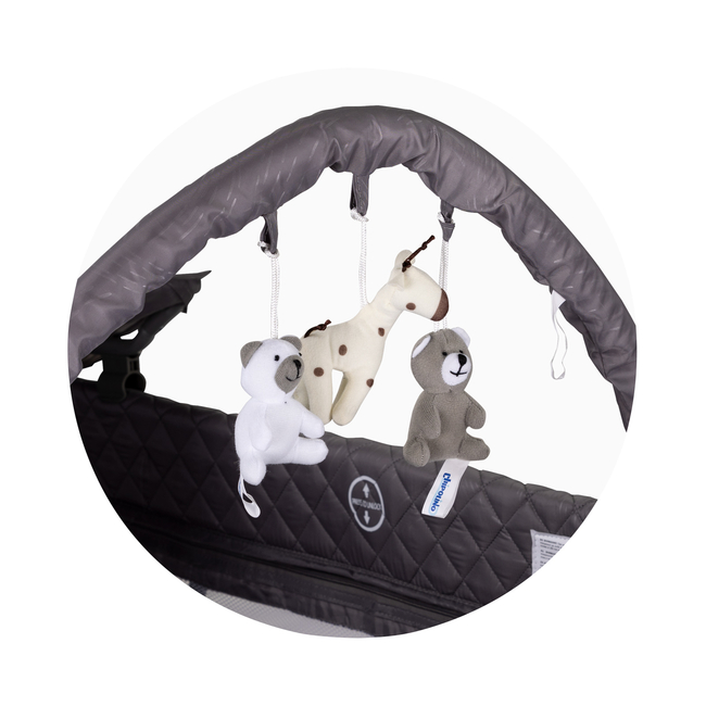 Chipolino Foldable travel cot with changing pad Luna cloud KOSILU252CL