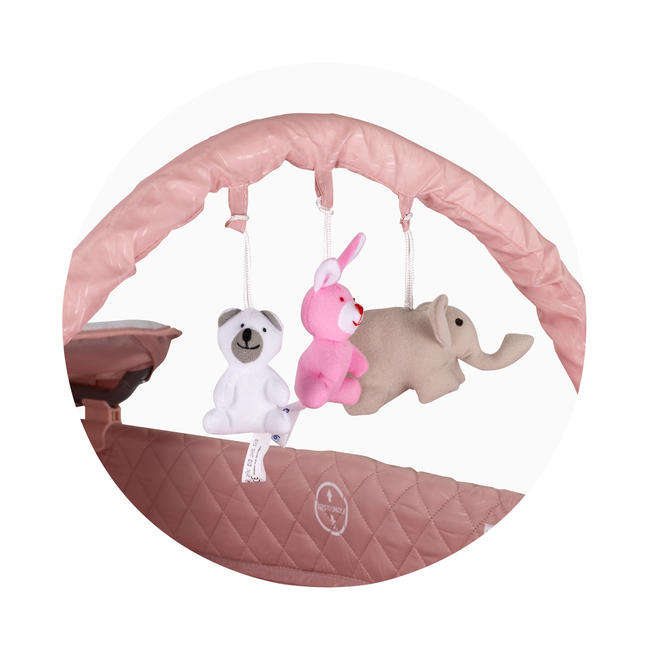 Chipolino Foldable travel cot with changing pad Luna pink marshmellow KOSILU254PM