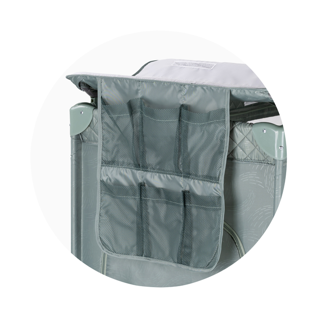 Chipolino Foldable travel cot with changing pad Luna basil KOSILU253BA