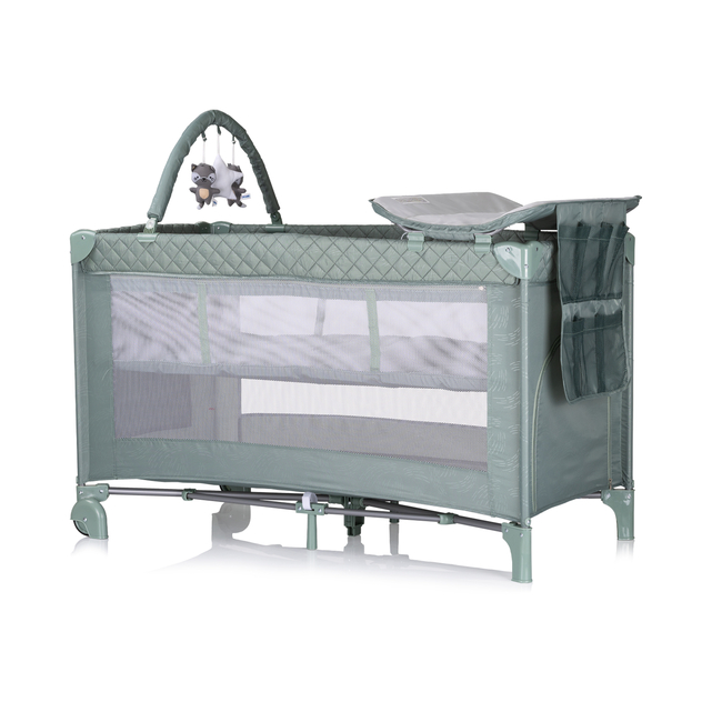 Chipolino Foldable travel cot with changing pad Luna basil KOSILU253BA