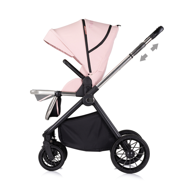 Chipolino Encanto 3 σε 1 Καροτσάκι μωρού 0-22kg με χωριστή Καλαθούνα & Αξεσουάρ ροζ marshmellow KKEN02505PM