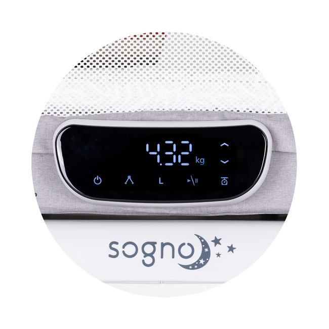 Chipolino Sogno Λικνο με οθόνη LED Bluetooth Τηλεχειριστήριο γκρι KOSSG02501GR