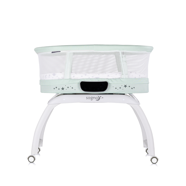 Chipolino Crib/cradle with LED Display “Sogno" pastel green KOSSG02503PG