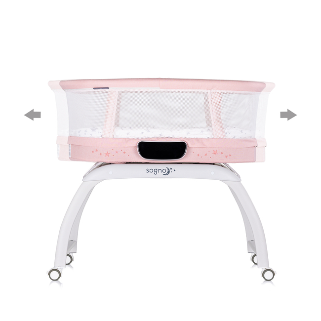 Chipolino Crib/cradle with LED Display “Sogno" pink KOSSG02504PI