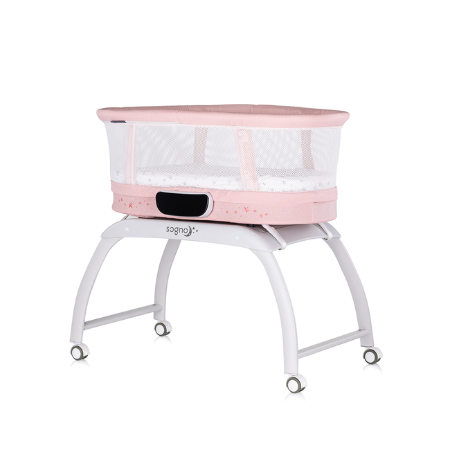Chipolino Crib/cradle with LED Display “Sogno" pink KOSSG02504PI