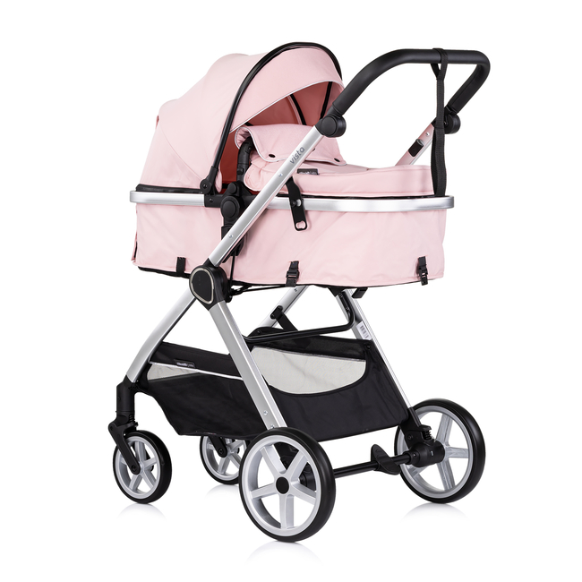 Chipolino VISTA 3 σε 1 Μεταμορφώσιμο καροτσάκι μωρού 0-22kg ροζ ζαχαρωτό KKVS02506PM