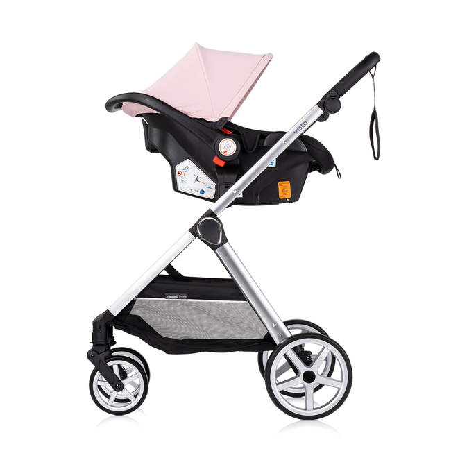 Chipolino VISTA 3 σε 1 Μεταμορφώσιμο καροτσάκι μωρού 0-22kg ροζ ζαχαρωτό KKVS02506PM