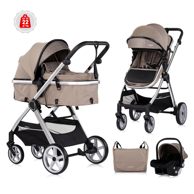 Chipolino VISTA 3 σε 1 Μεταμορφώσιμο καροτσάκι μωρού 0-22kg τιραμισού KKVS02503TR