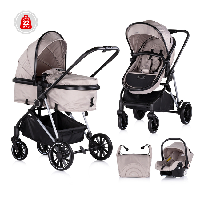 Chipolino Baby transformable stroller "AURA" tiramisu KKAUR02503TR