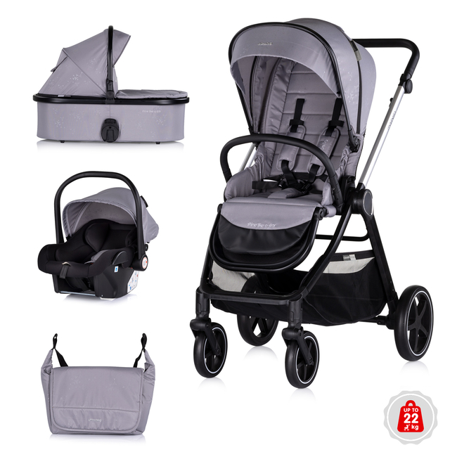 Chipolino Marbella 3 σε 1 Καροτσάκι μωρού 0-22kg cloud grey KKMRB02502CL