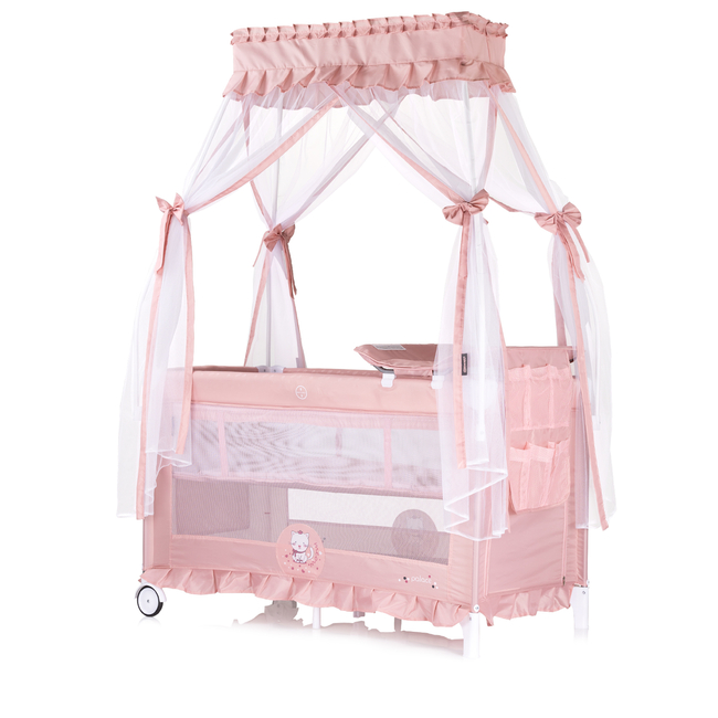 Chipolino Foldable travel cot with mosquito net Palace Cat pink KOSIPA253CA