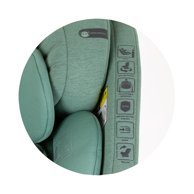 Chipolino TOURINO I-SIZE 40-150 cm ISOFIX 360 Περιστρεφόμενο Κάθισμα αυτοκινήτου παστέλ πράσινο STKTRN02406PG