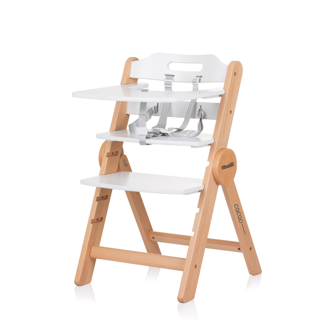 Chipolino Wooden high chair 2 in1 "Cacao" white wood STHCO0242WH