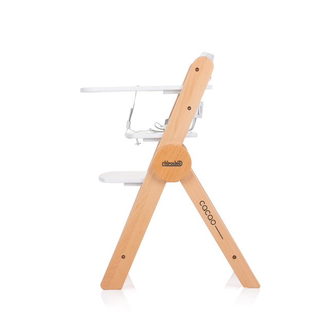Chipolino Wooden high chair 2 in1 "Cacao" white wood STHCO0242WH
